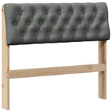 Vidaxl gestoffeerd hoofdbord donkergrijs 90 cm massief grenenhout