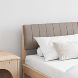 Vidaxl gestoffeerd hoofdbord taupe 150 cm massief grenenhout