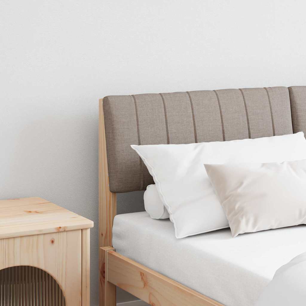 Vidaxl gestoffeerd hoofdbord taupe 135 cm massief grenenhout