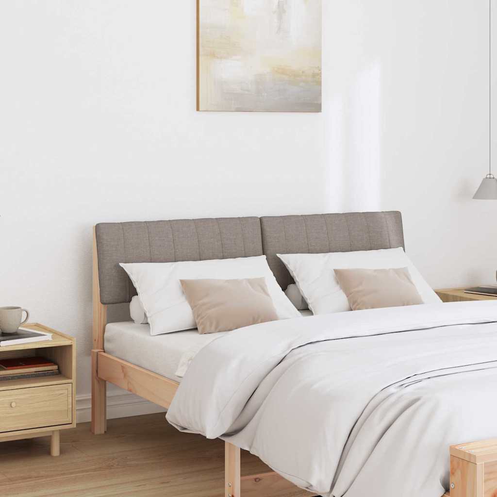 Vidaxl gestoffeerd hoofdbord taupe 135 cm massief grenenhout