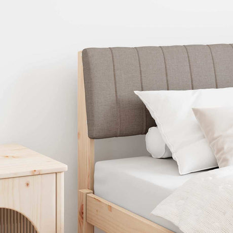Vidaxl gestoffeerd hoofdbord taupe 90 cm massief grenenhout