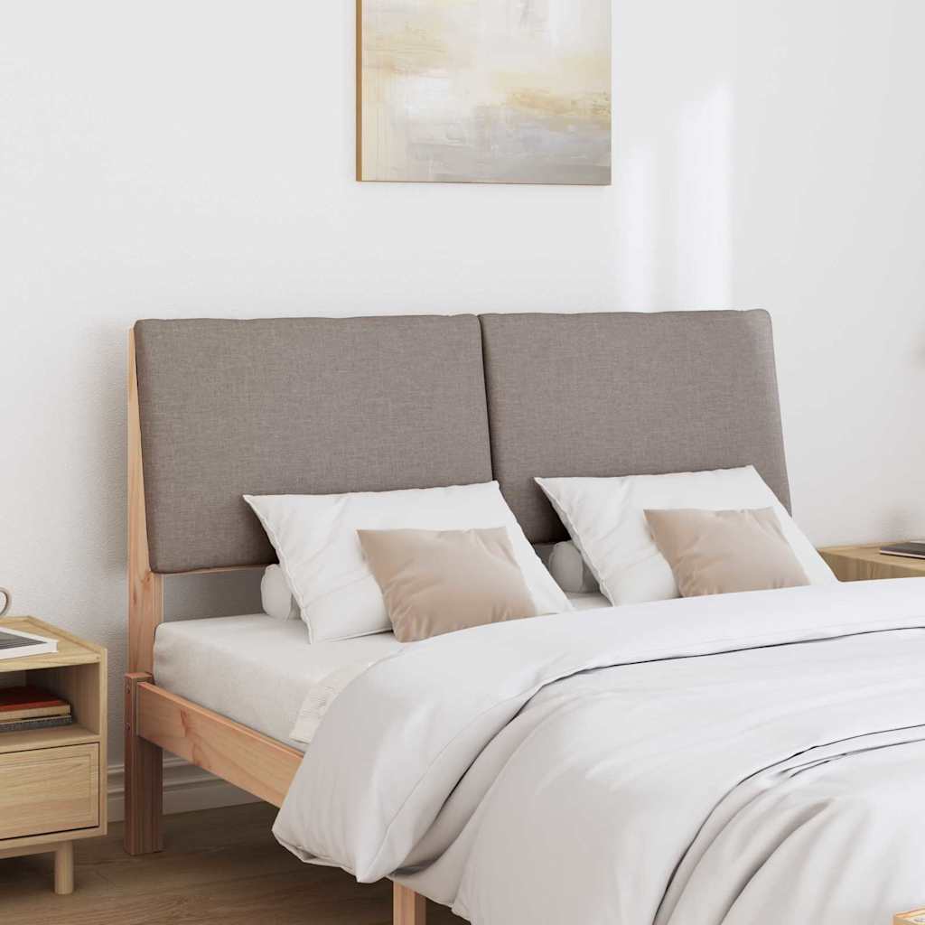 Vidaxl gestoffeerd hoofdbord taupe 160 cm massief grenenhout
