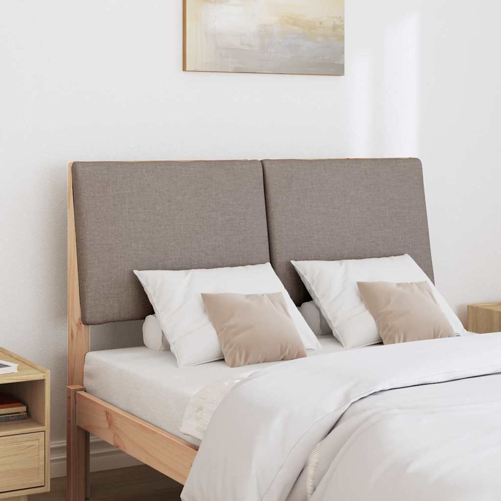 Vidaxl gestoffeerd hoofdbord taupe 120 cm massief grenenhout