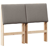 Vidaxl gestoffeerd hoofdbord taupe 120 cm massief grenenhout