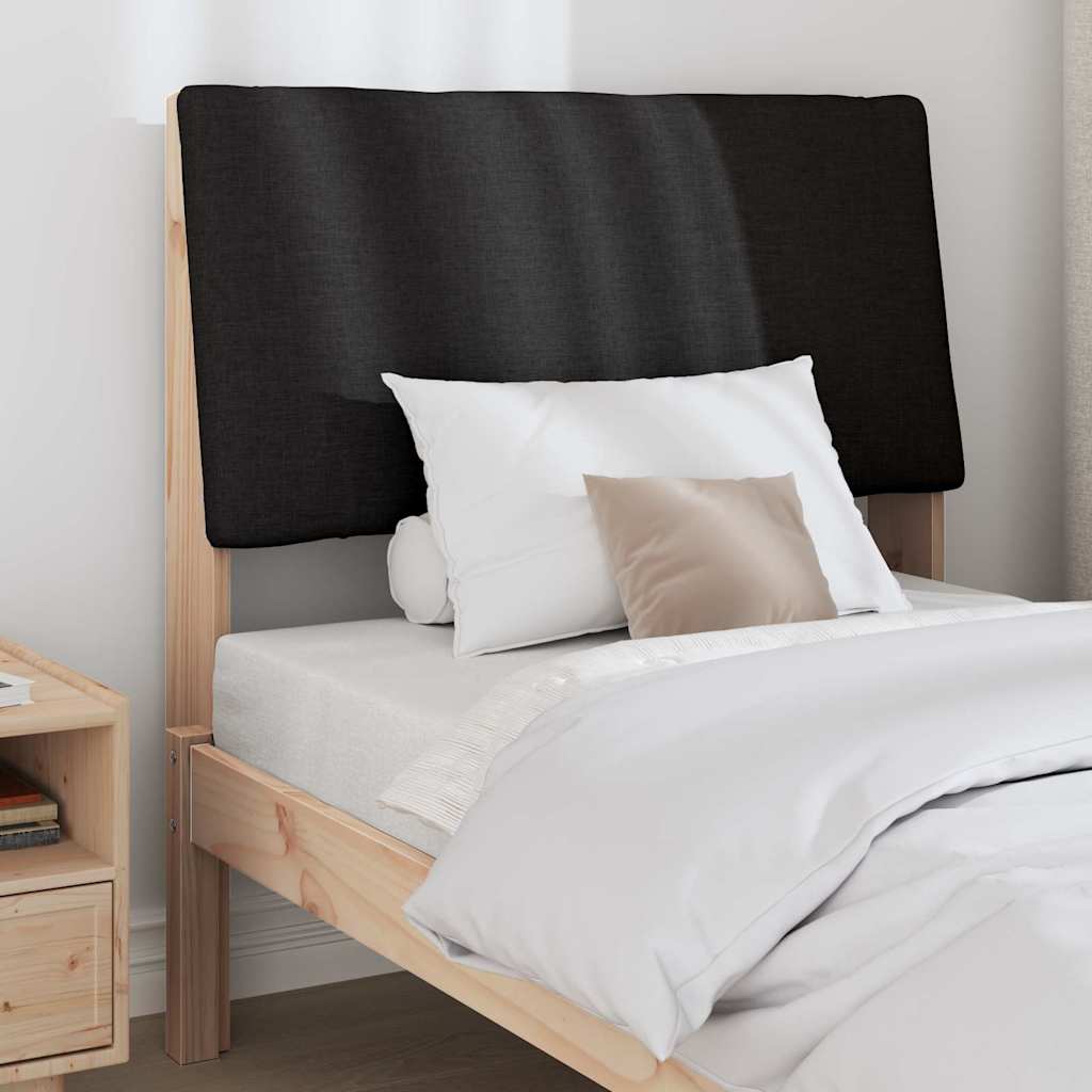 Vidaxl gestoffeerd hoofdbord zwart 90 cm massief grenenhout