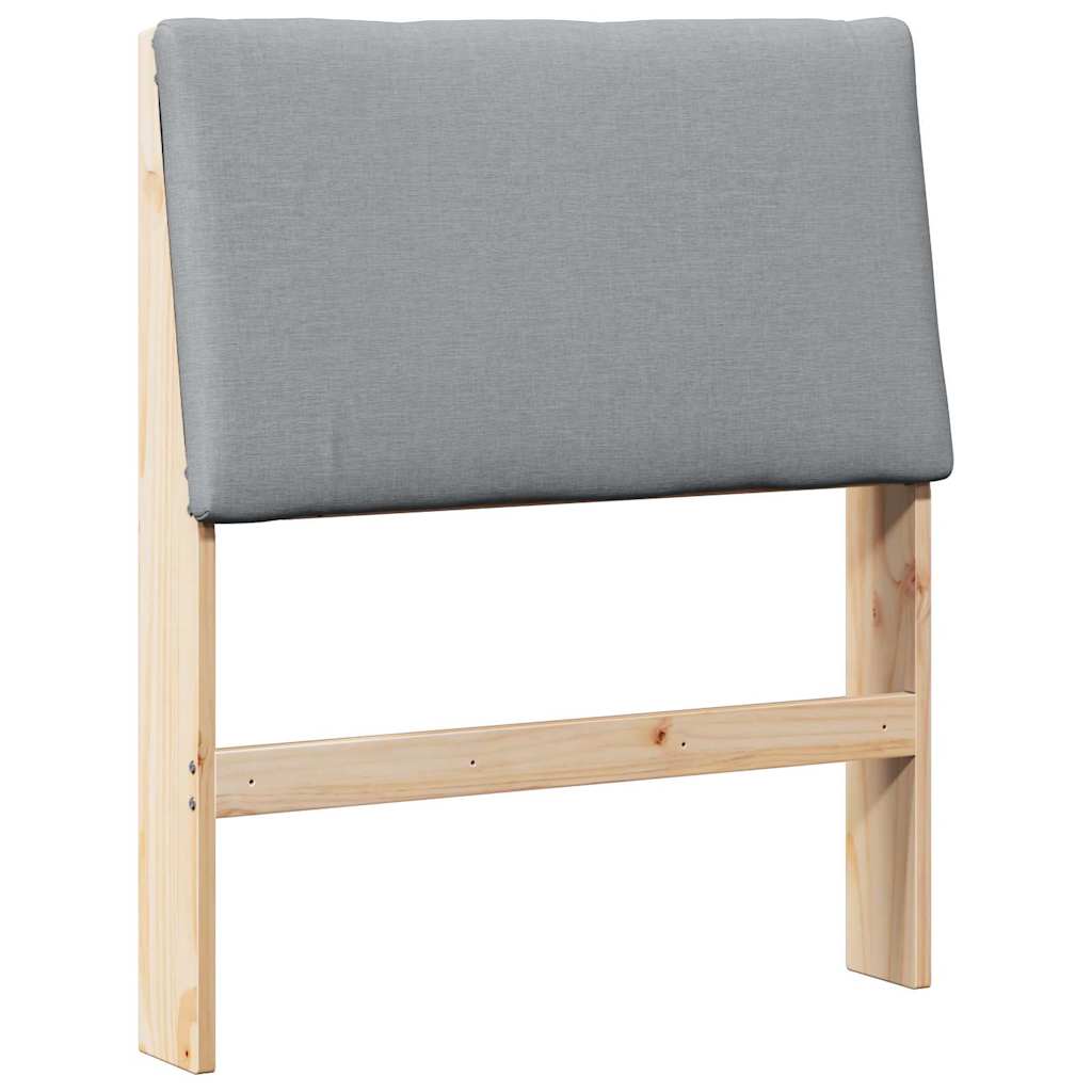 Vidaxl gestoffeerd hoofdbord lichtgrijs 75 cm massief grenenhout
