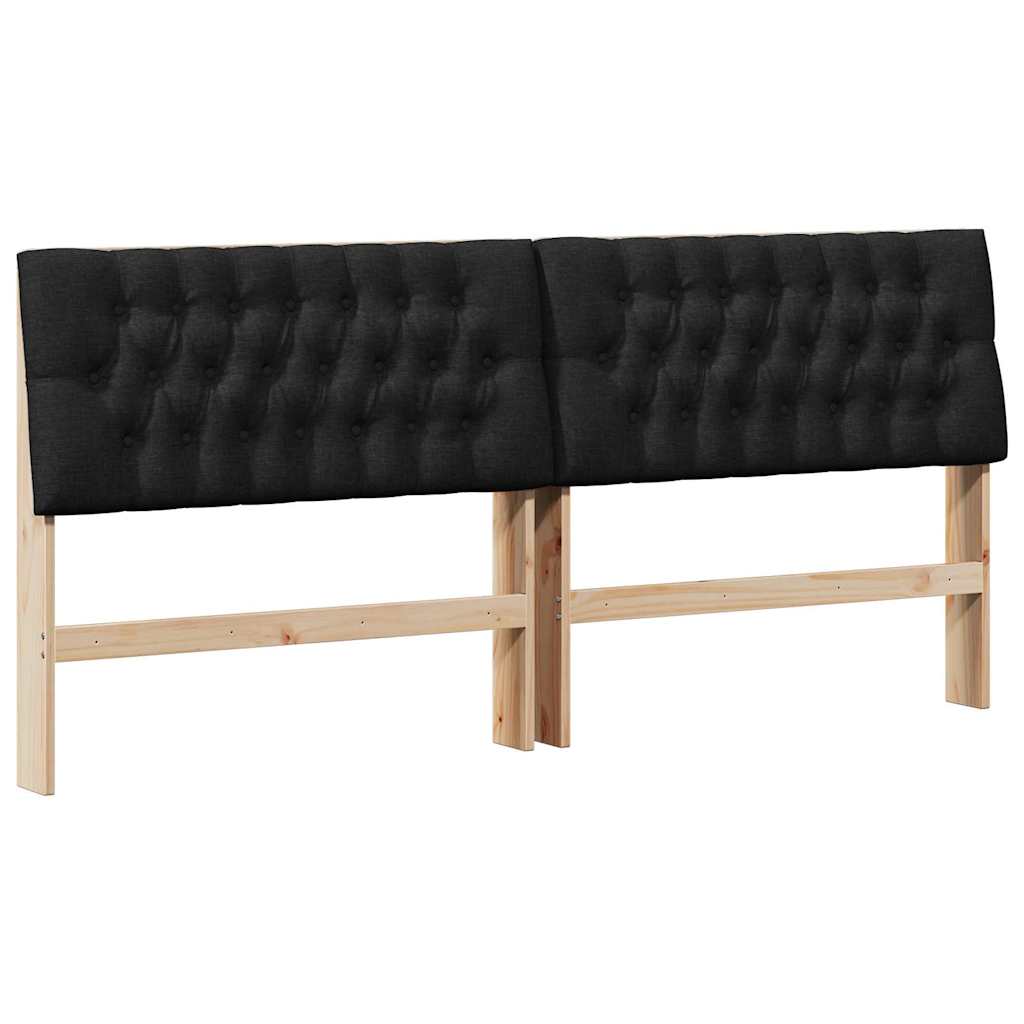 Vidaxl gestoffeerd hoofdbord zwart 200 cm massief grenenhout