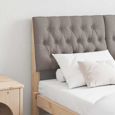 Vidaxl gestoffeerd hoofdbord taupe 150 cm massief grenenhout