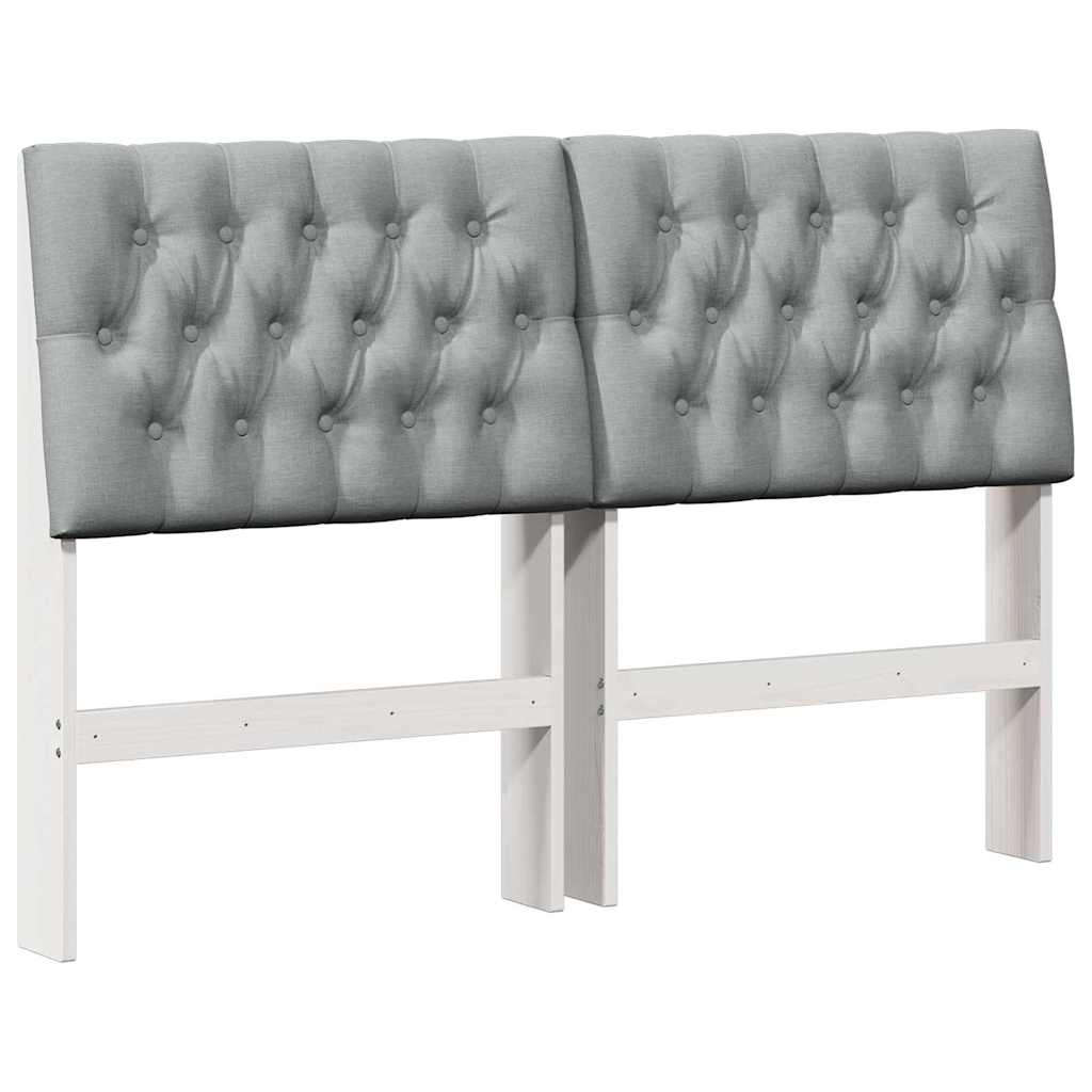 Vidaxl gestoffeerd hoofdbord lichtgrijs 150 cm massief grenenhout