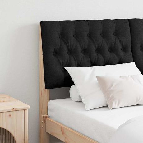 Vidaxl gestoffeerd hoofdbord zwart 140 cm massief grenenhout