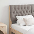 Vidaxl gestoffeerd hoofdbord taupe 140 cm massief grenenhout
