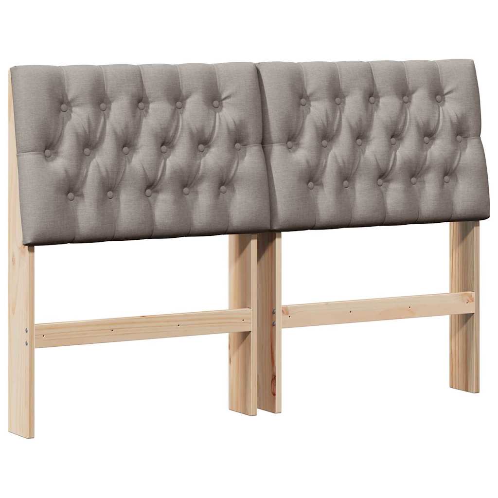 Vidaxl gestoffeerd hoofdbord taupe 140 cm massief grenenhout