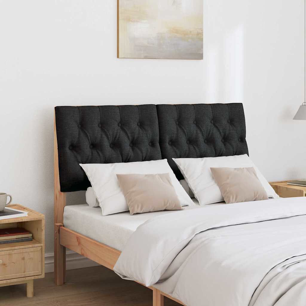 Vidaxl gestoffeerd hoofdbord zwart 120 cm massief grenenhout