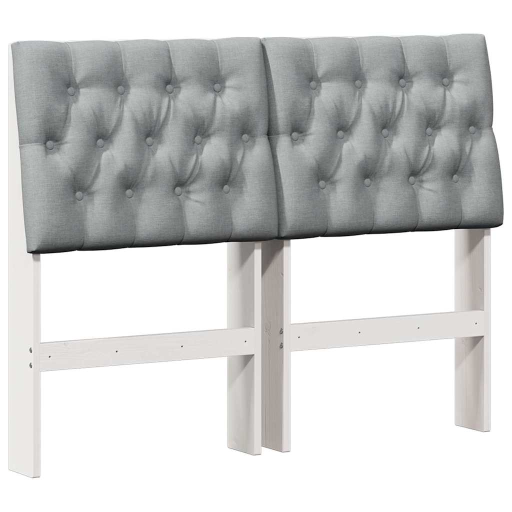 Vidaxl gestoffeerd hoofdbord lichtgrijs 120 cm massief grenenhout