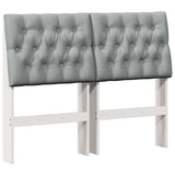 Vidaxl gestoffeerd hoofdbord lichtgrijs 120 cm massief grenenhout