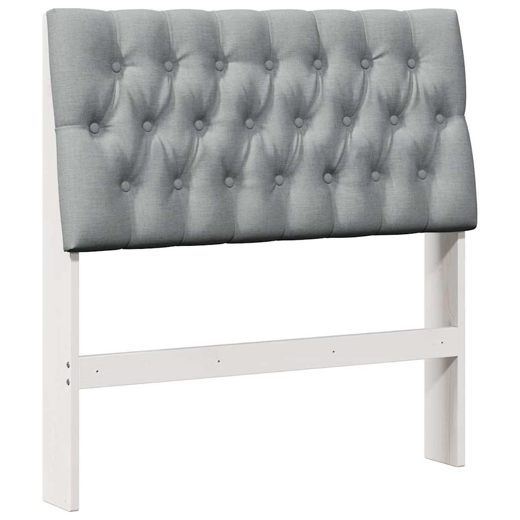 Vidaxl gestoffeerd hoofdbord lichtgrijs 90 cm massief grenenhout
