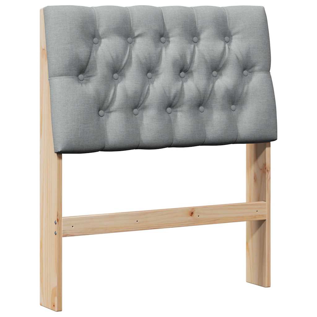 Vidaxl gestoffeerd hoofdbord lichtgrijs 75 cm massief grenenhout