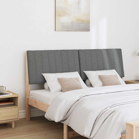 Vidaxl gestoffeerd hoofdbord donkergrijs 150 cm massief grenenhout