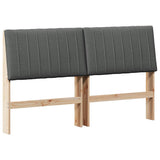 Vidaxl gestoffeerd hoofdbord donkergrijs 150 cm massief grenenhout