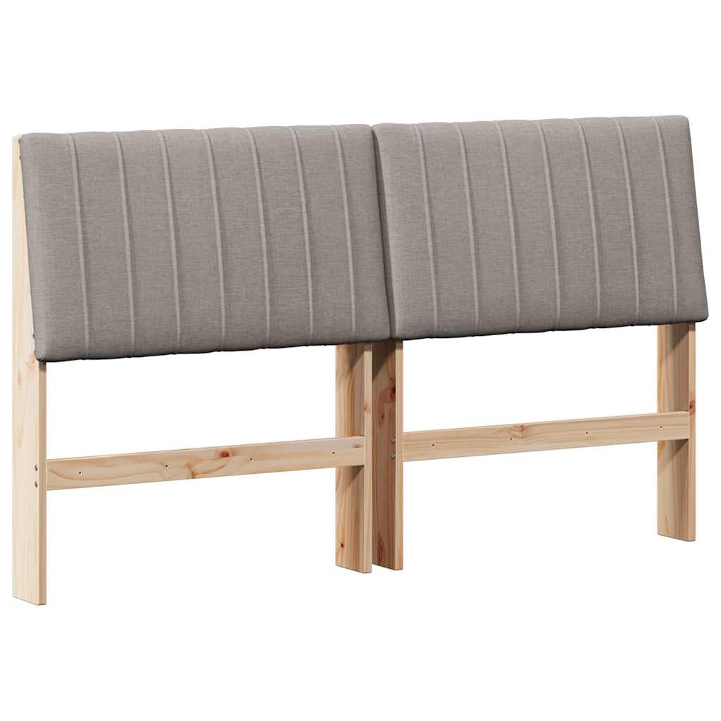 Vidaxl gestoffeerd hoofdbord taupe 150 cm massief grenenhout