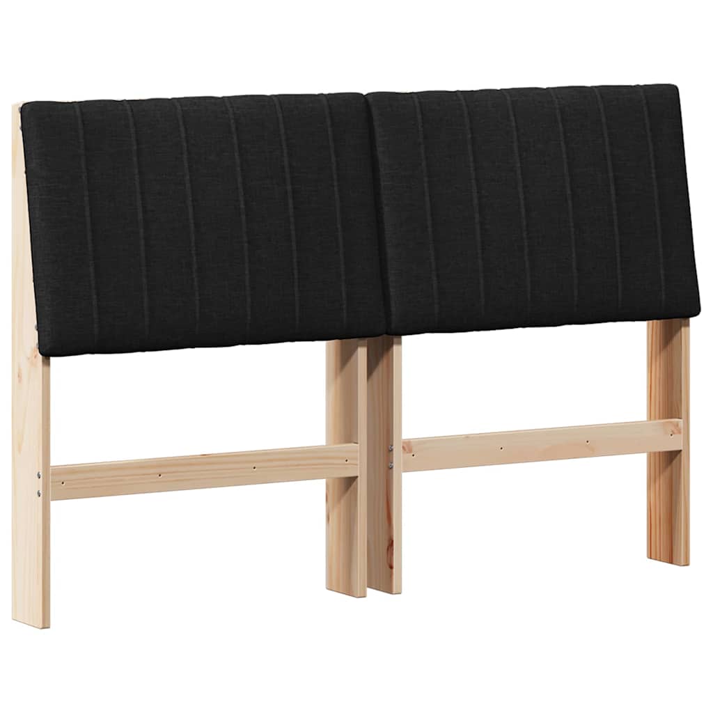 Vidaxl gestoffeerd hoofdbord zwart 140 cm massief grenenhout