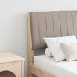 Vidaxl gestoffeerd hoofdbord taupe 140 cm massief grenenhout