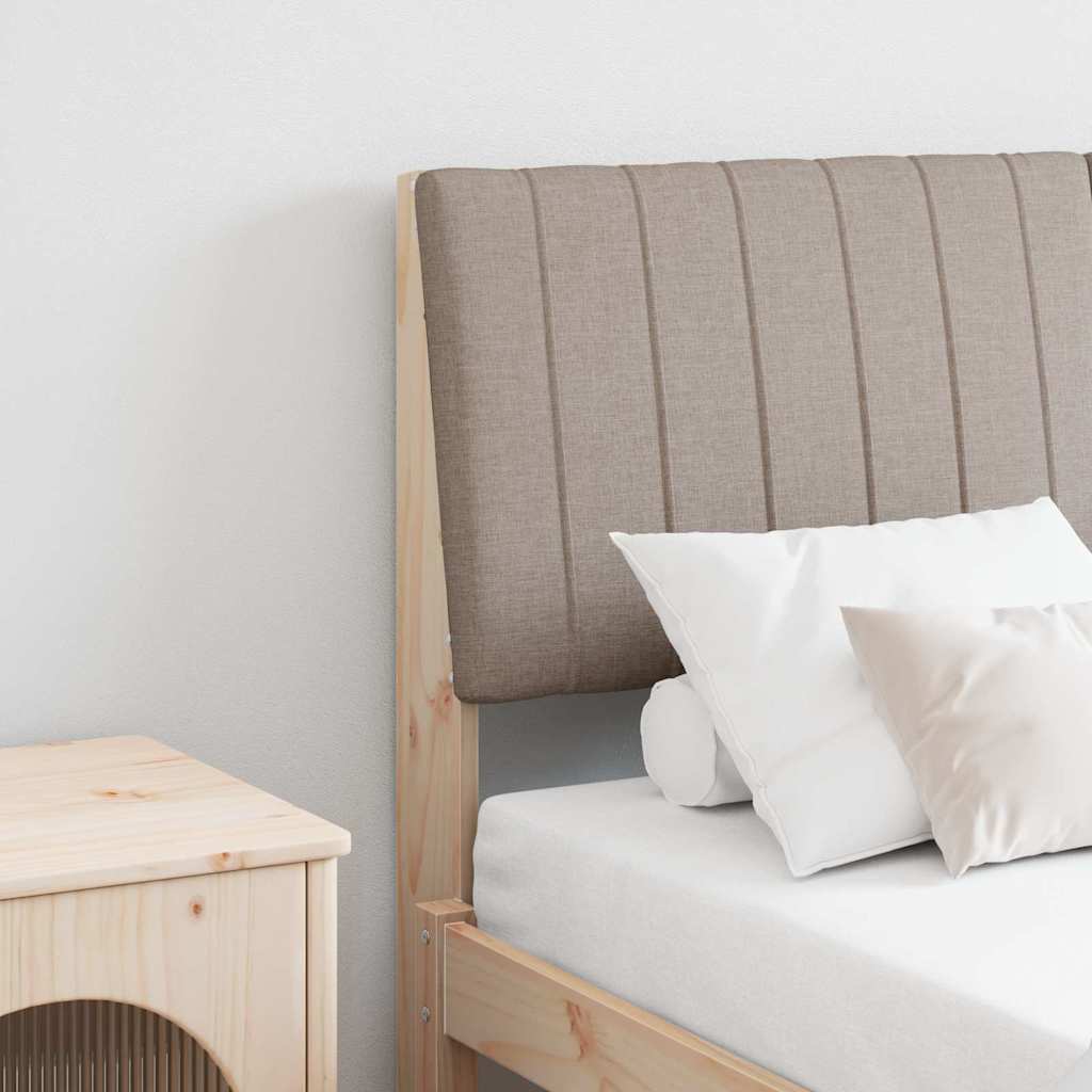 Vidaxl gestoffeerd hoofdbord taupe 135 cm massief grenenhout