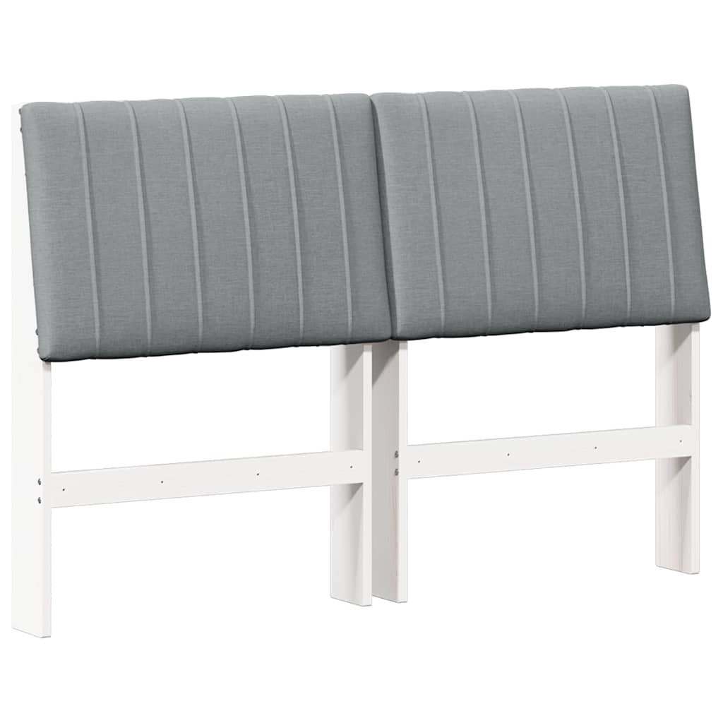 Vidaxl gestoffeerd hoofdbord lichtgrijs 135 cm massief grenenhout