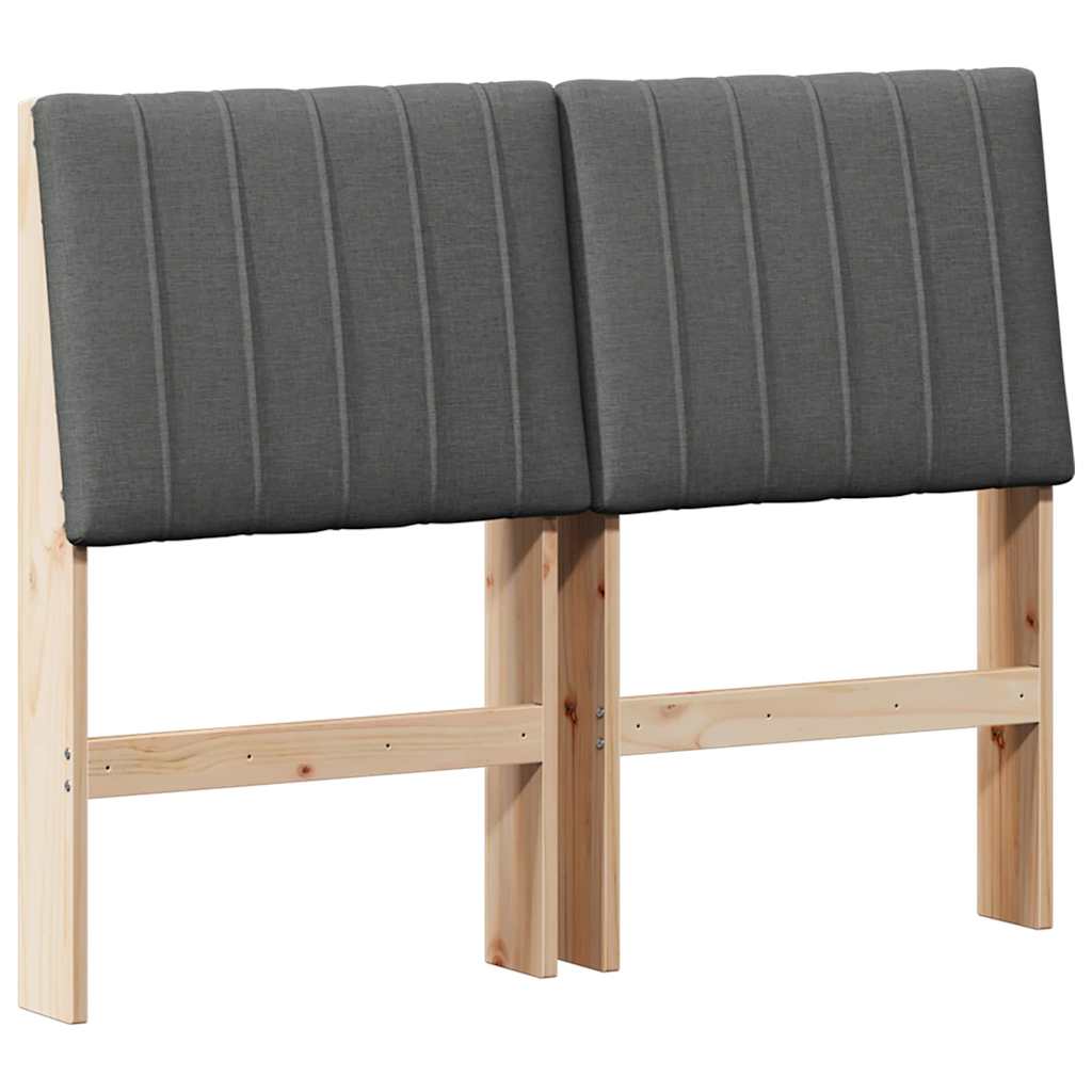 Vidaxl gestoffeerd hoofdbord donkergrijs 120 cm massief grenenhout