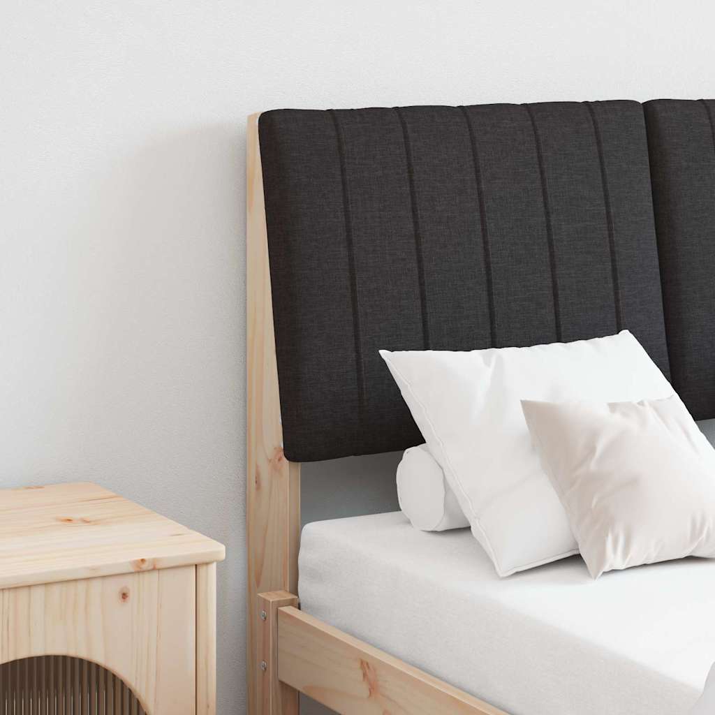 Vidaxl gestoffeerd hoofdbord zwart 120 cm massief grenenhout