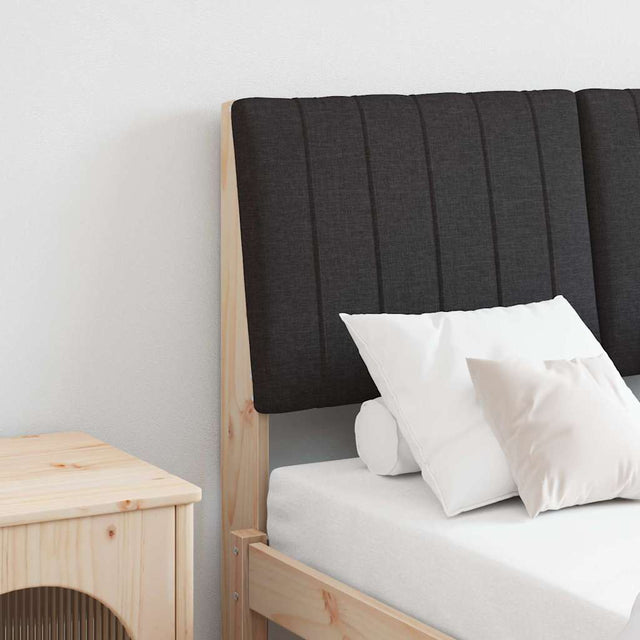 Vidaxl gestoffeerd hoofdbord zwart 120 cm massief grenenhout