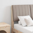 Vidaxl gestoffeerd hoofdbord taupe 120 cm massief grenenhout