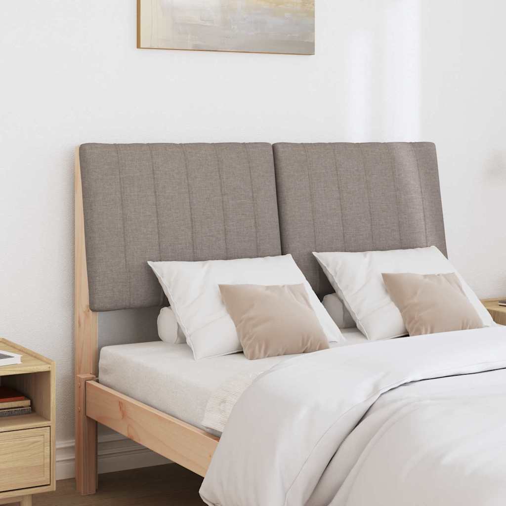 Vidaxl gestoffeerd hoofdbord taupe 120 cm massief grenenhout