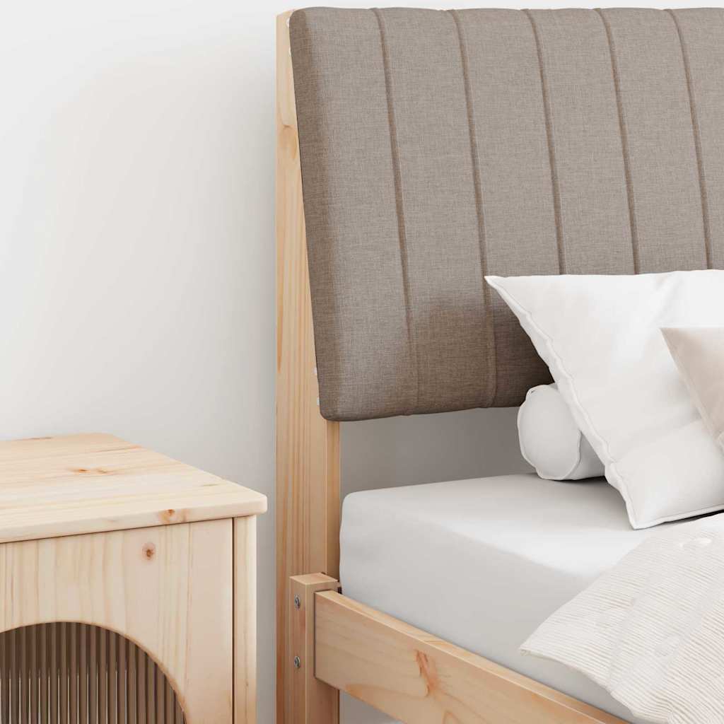 Vidaxl gestoffeerd hoofdbord taupe 100 cm massief grenenhout