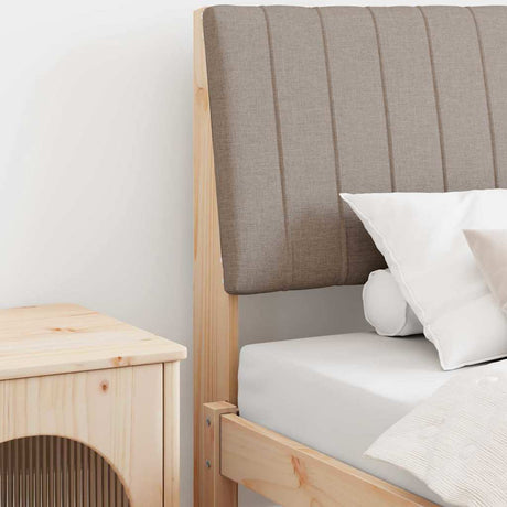 Vidaxl gestoffeerd hoofdbord taupe 100 cm massief grenenhout