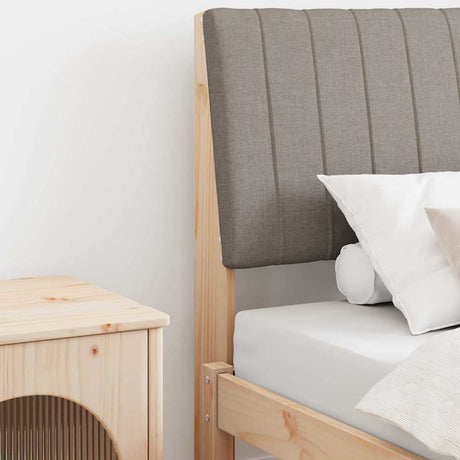 Vidaxl gestoffeerd hoofdbord taupe 90 cm massief grenenhout