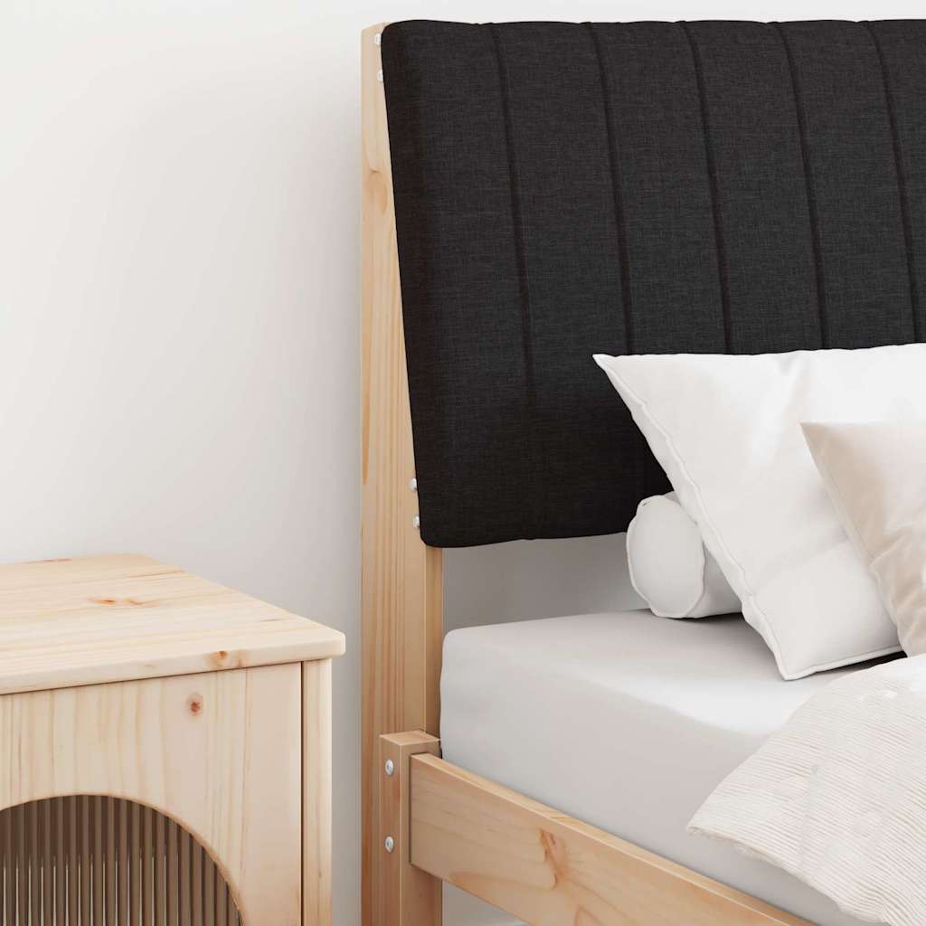 Vidaxl gestoffeerd hoofdbord zwart 75 cm massief grenenhout
