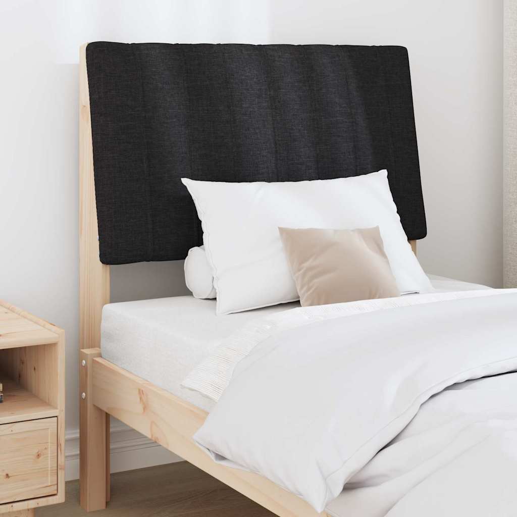 Vidaxl gestoffeerd hoofdbord zwart 75 cm massief grenenhout