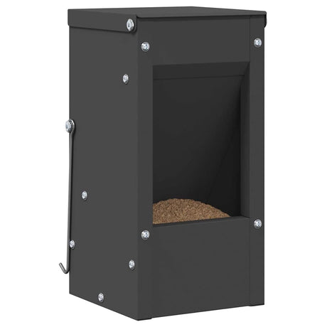 Vidaxl konijnenvoer zwart 12,5 x 12,5 x 25 cm 1,5 kg koudgewalst staal