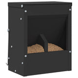 Vidaxl konijnenvoer zwart 20 x 12,5 x 25 cm koudgewalst staal