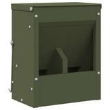 Vidaxl konijnenvoer olijf groen 20 x 12,5 x 25 cm koudgewalst staal