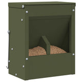 Vidaxl konijnenvoer olijf groen 20 x 12,5 x 25 cm koudgewalst staal