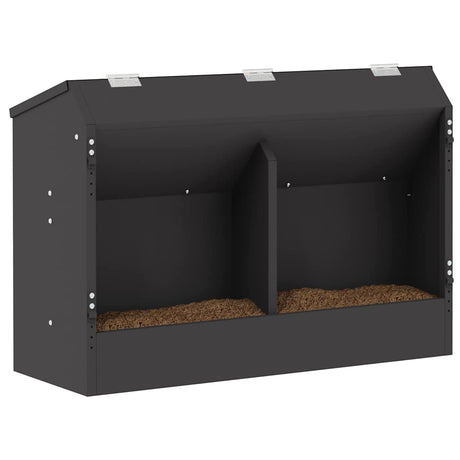 Vidaxl konijnenvoer zwart 64,5 x 25,5 x 45,5 cm 6 kg koudgewalst staal