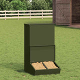 Vidaxl varkensvoeder olijf groen 55 x 51 x 91,5 cm koudgewalst staal