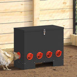 Vidaxl kip voerbak zwart 60,5 x 29 x 51 cm koudgewalst staal