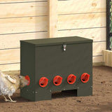 Vidaxl kip voerbak 2 olijfgroen 60,5 x 29 x 51 cm 25 kg