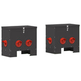 Vidaxl kip voerbak 2 pcs zwart 40,5 x 25 x 38 cm koudgewalst staal