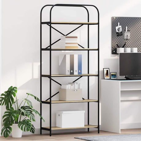 Vidaxl boekenkast 5-laags 80 x 30 x 183 cm bewerkt hout sonoma eiken