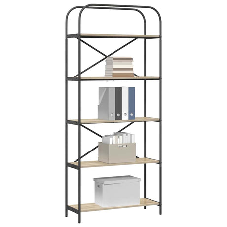 Vidaxl boekenkast 5-laags 80 x 30 x 183 cm bewerkt hout sonoma eiken