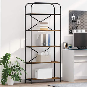 Vidaxl boekenkast 5-laags 80 x 30 x 183 cm bewerkt hout gerookt eiken